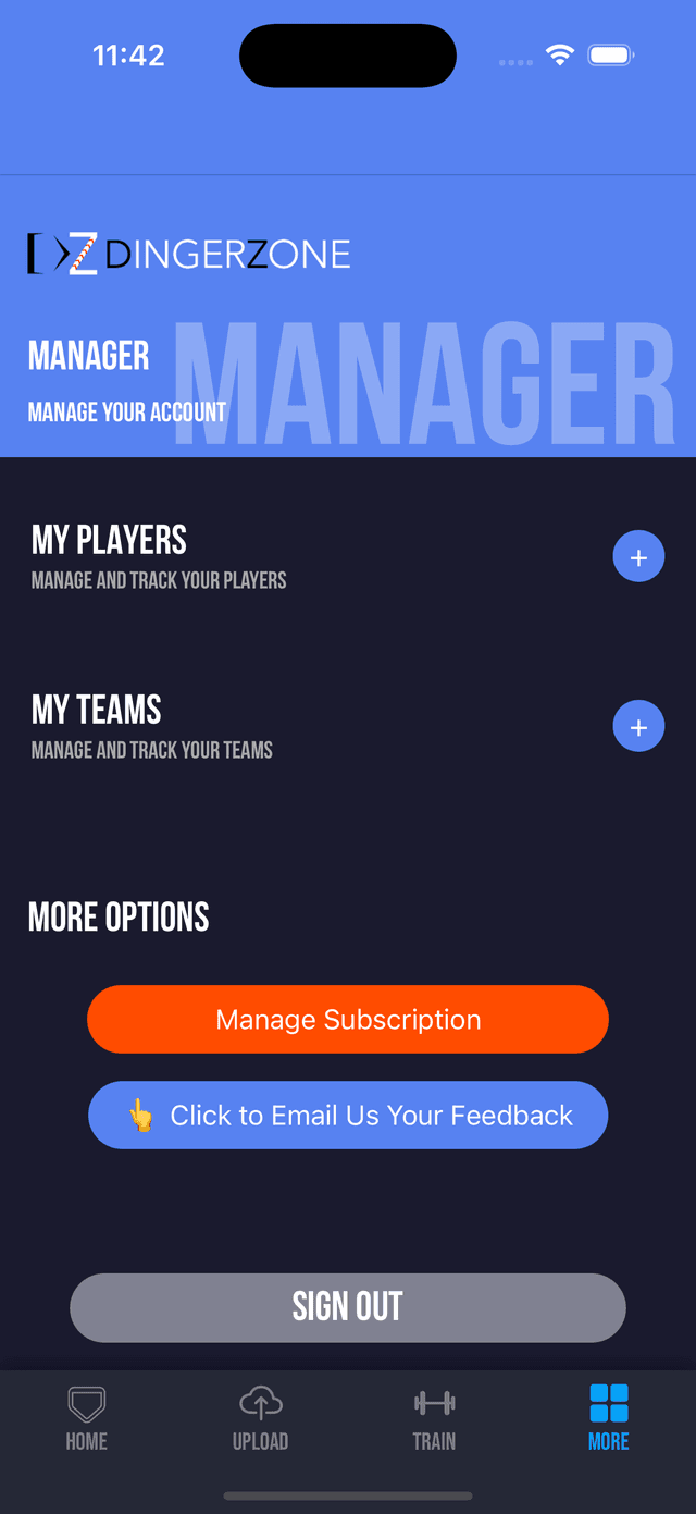 Subscription management screen