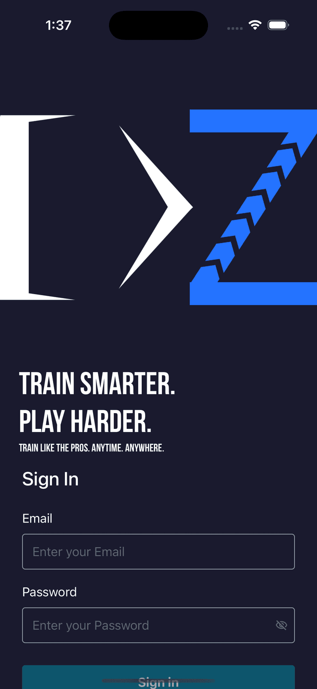 DingerZone sign-in screen